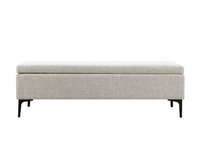Evella Upholstered Storage Bench - Cream - Queen