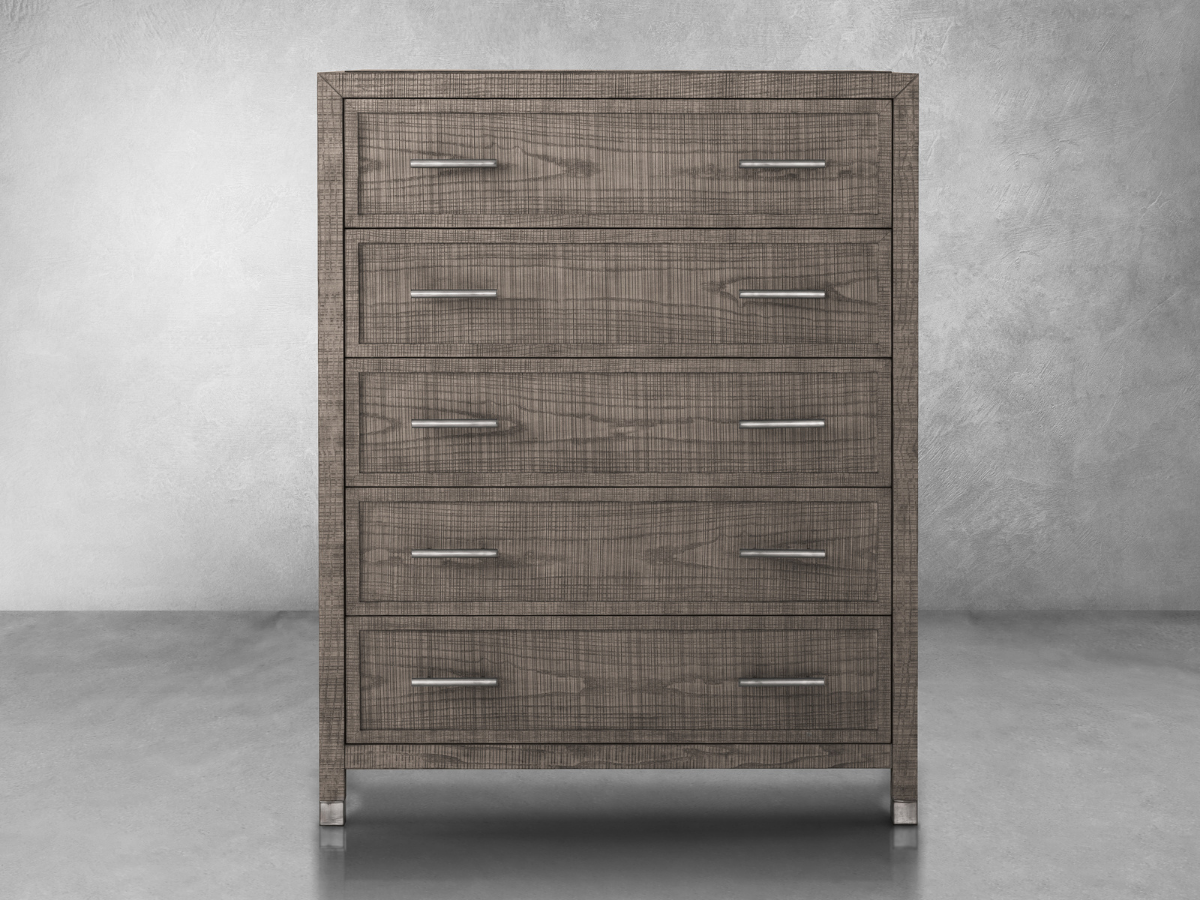 Bacara Modern Classic Wood Brushed 5-Drawer Chest 42' - Gray