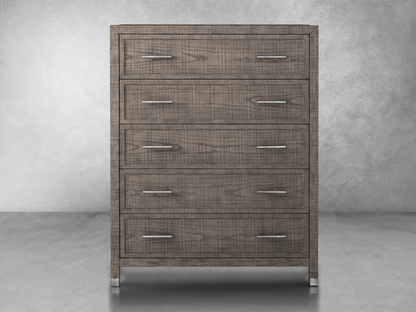 Bacara Modern Classic Wood Brushed 5-Drawer Chest 42' - Gray