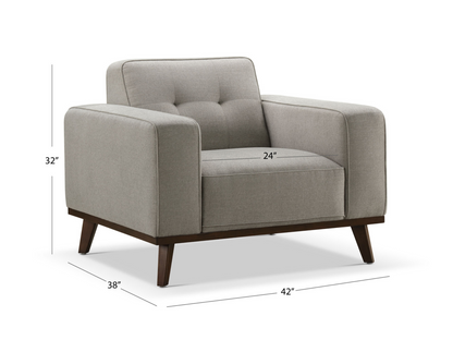 Vicenza Mid-Century Upholstered Chair - Gray