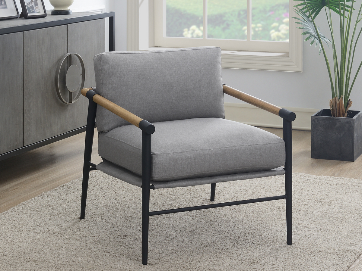 Parker Stain-Resistant Fabric Armchair - Gray