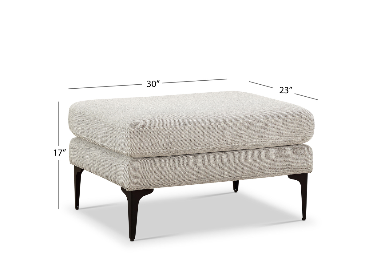 Lavina Fabric Ottoman - Beige