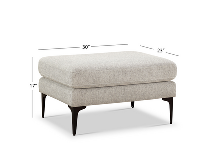 Lavina Fabric Ottoman - Beige