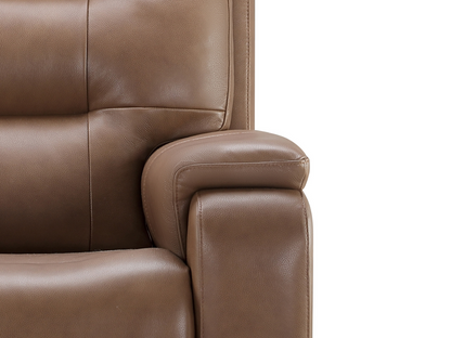 Waylen Top-Grain Leather Manual Reclining Loveseat - Brown