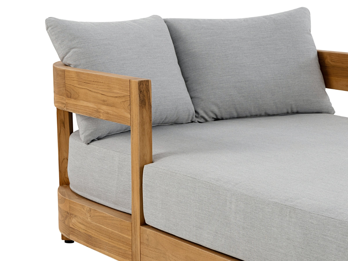 Santino® Outdoor Daybed - Gray Fabric with Teak Frame