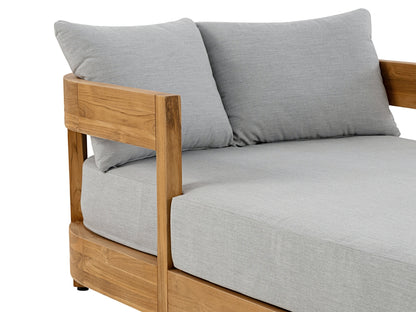Santino® Outdoor Daybed - Gray Fabric with Teak Frame