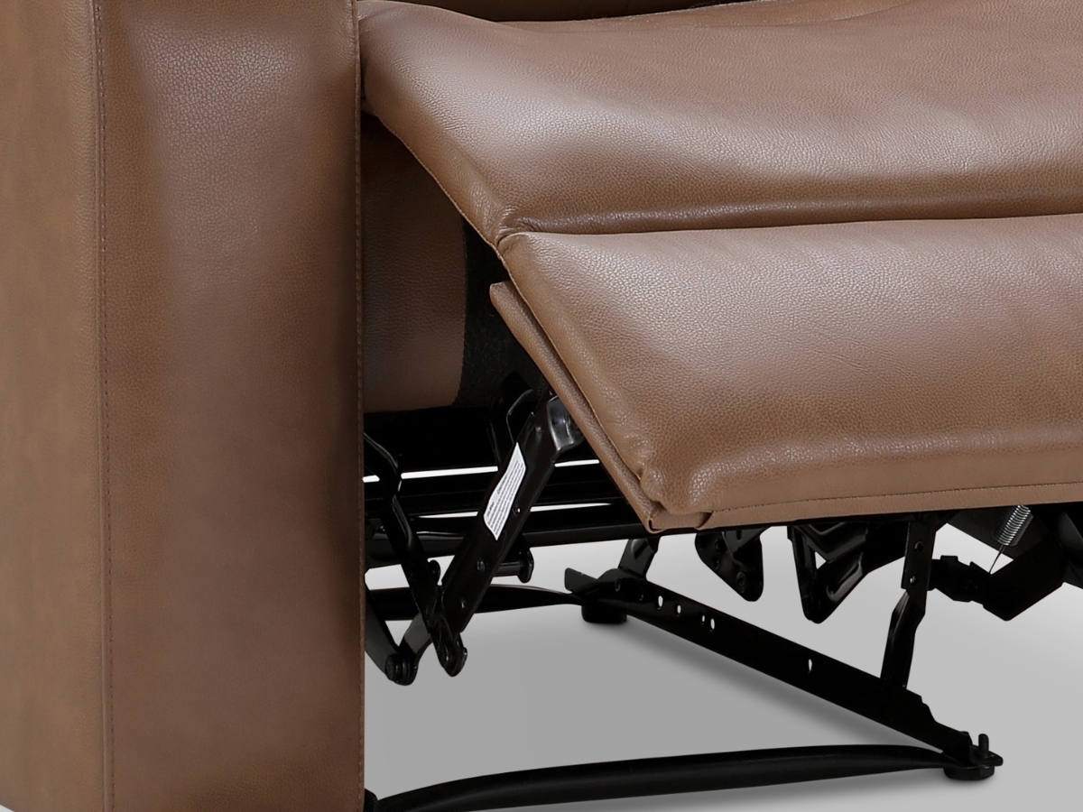 Waylen Top-Grain Leather Manual Recliner - Camel