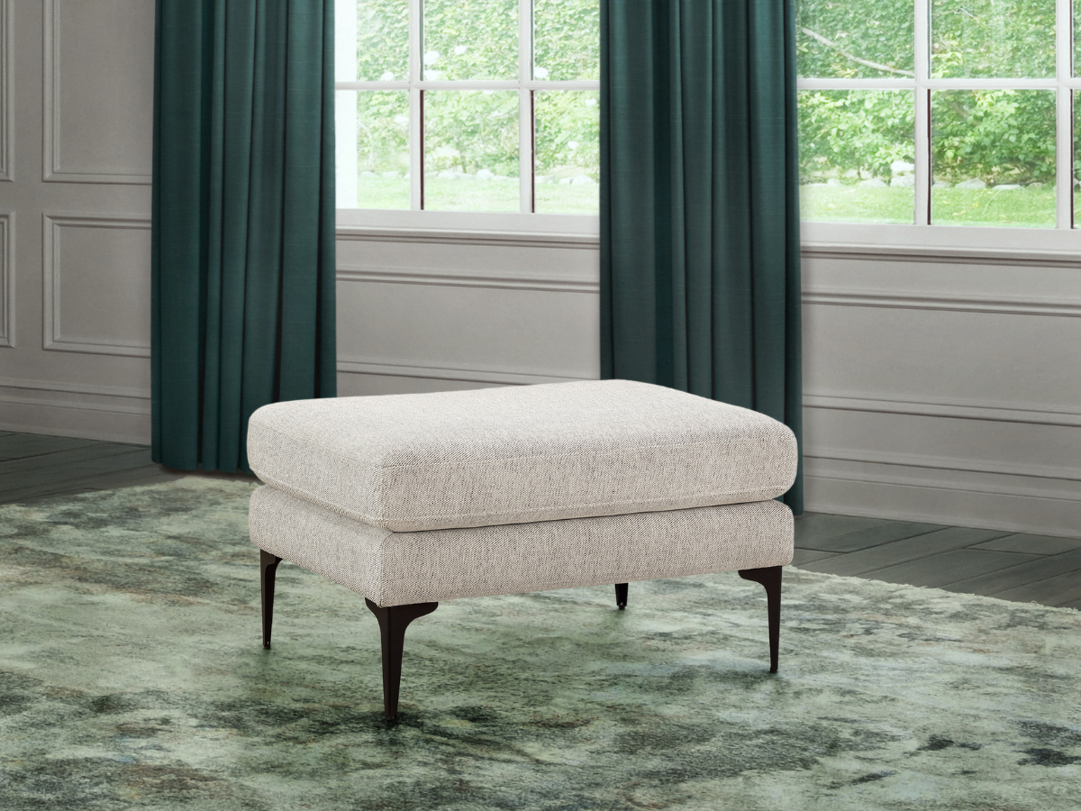 Lavina Fabric Ottoman - Beige