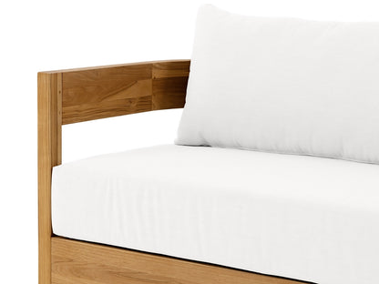 Santino® Outdoor Sofa - White Fabric with Teak Frame