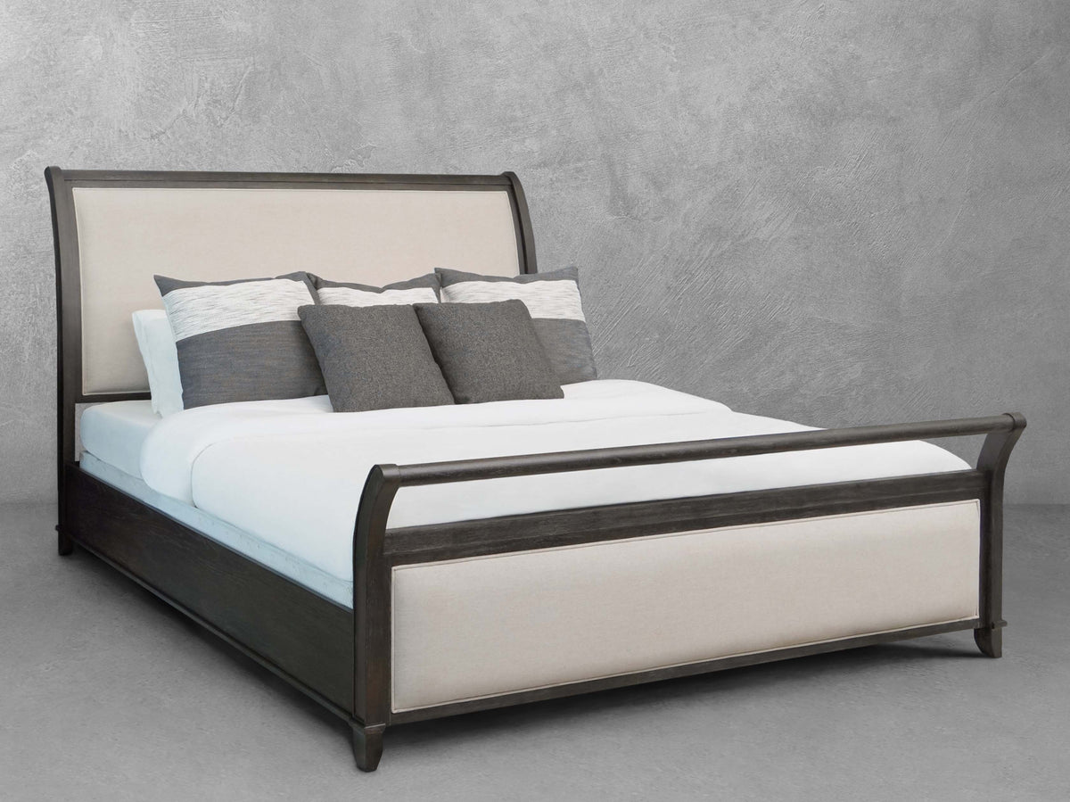 Audrey Sleigh King Bed, Gray