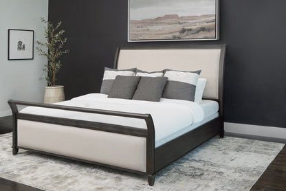 Audrey Sleigh King Bed, Gray