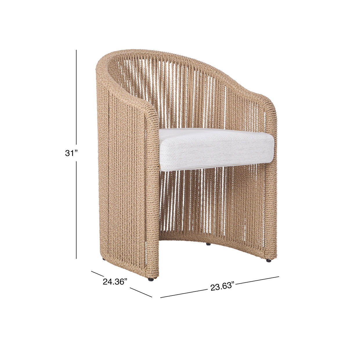 Bali Outdoor Teak and Rope Dining Chair