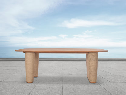 Bali Outdoor Teak and Rope Dining Table