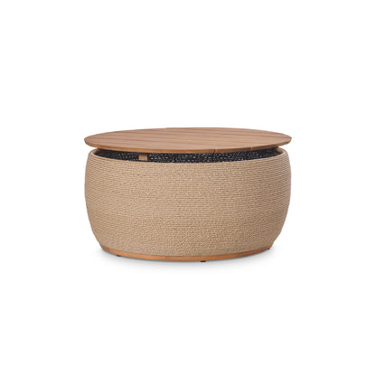 Bali Outdoor Teak and Rope Storage Coffee Table