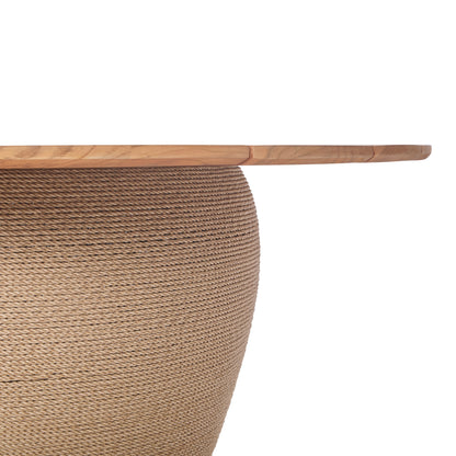 Bali Outdoor Teak and Rope Round Dining Table