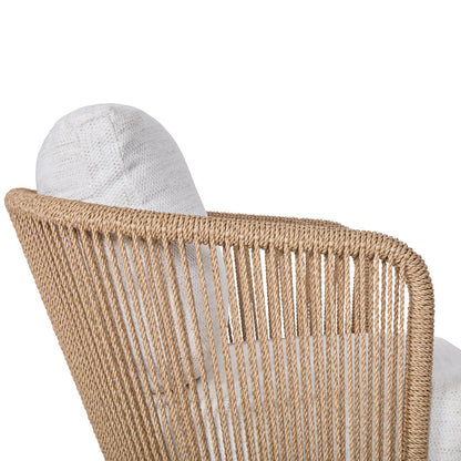 Bali Outdoor Teak and Rope Swivel Chair