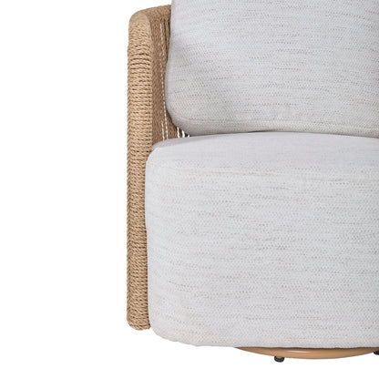 Bali Outdoor Teak and Rope Swivel Chair