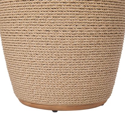 Bali Outdoor Teak and Rope Storage Side Table