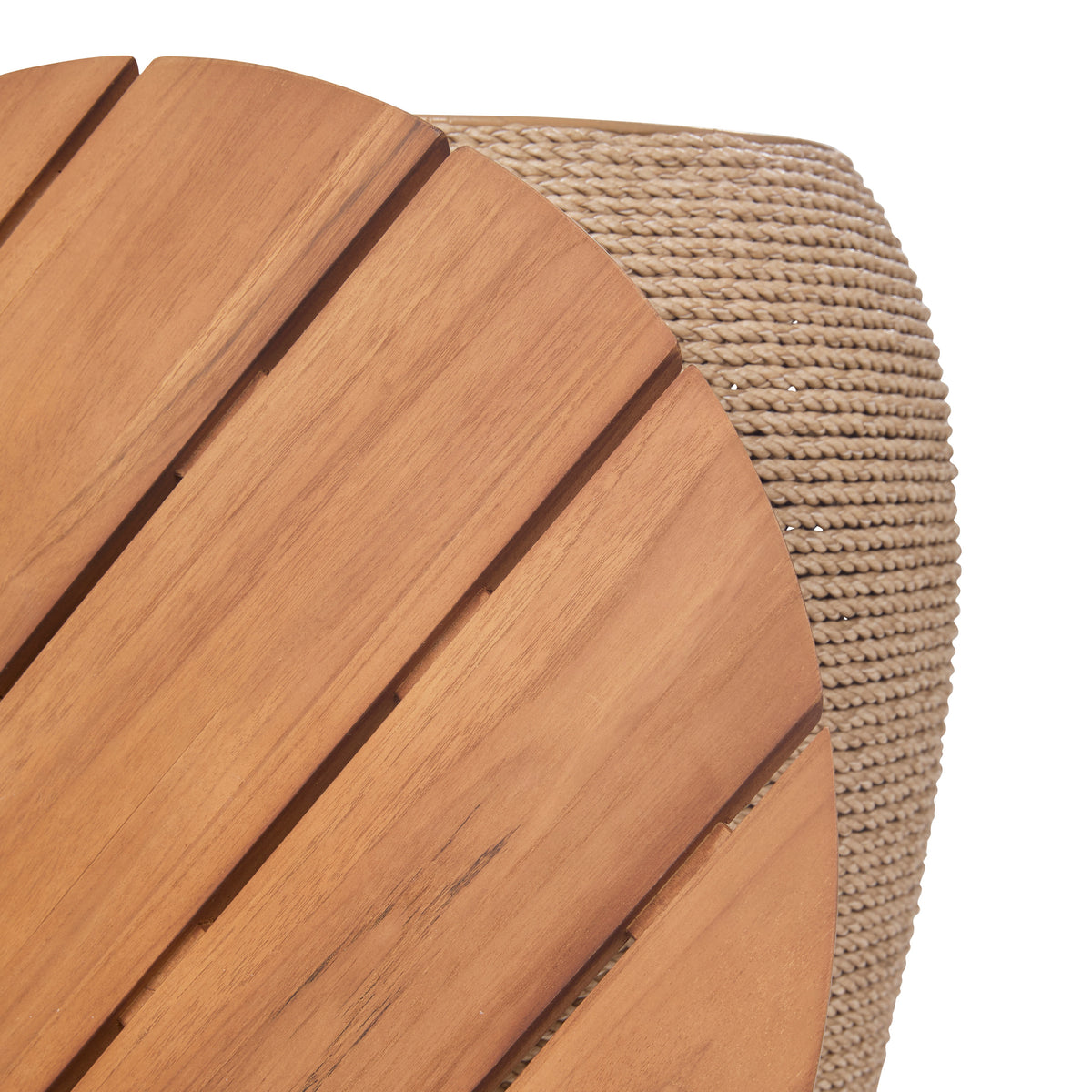 Bali Outdoor Teak and Rope Storage Side Table