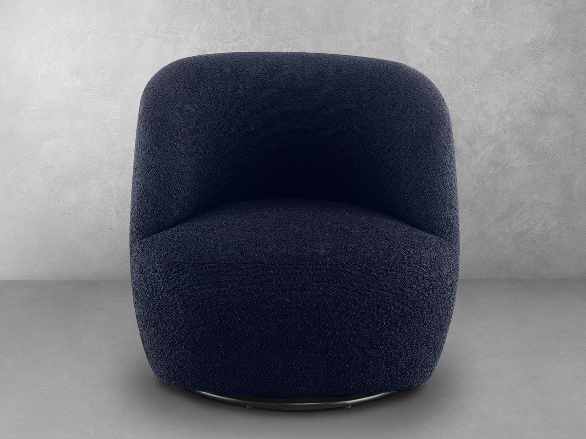 Blair Bouclé Swivel Chair - Blue