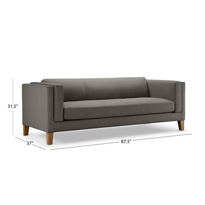 Boyd Top Grain Leather Sofa - Gray