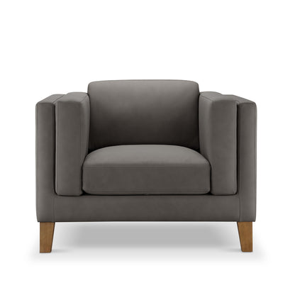 Boyd Top Grain Leather Armchair - Gray