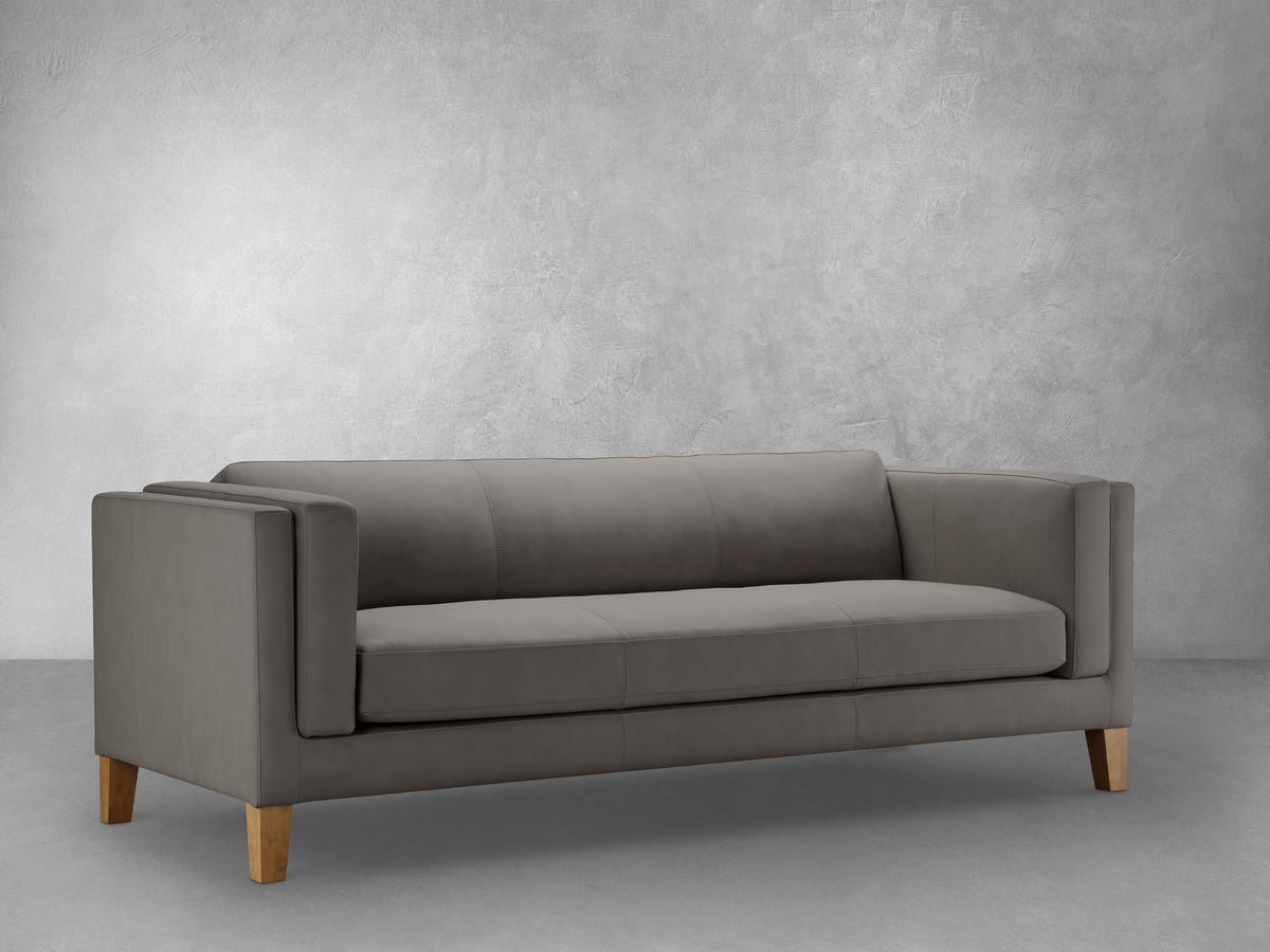 Boyd Top Grain Leather Sofa - Gray