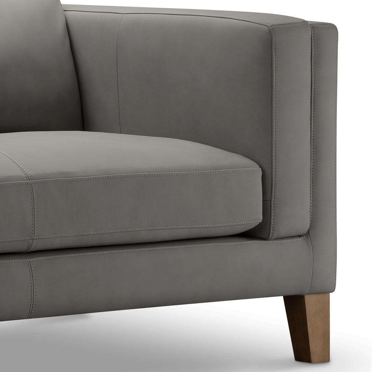 Boyd Top Grain Leather Sofa - Gray