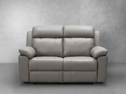 Braylen Top Grain Leather Reclining Loveseat - Gray