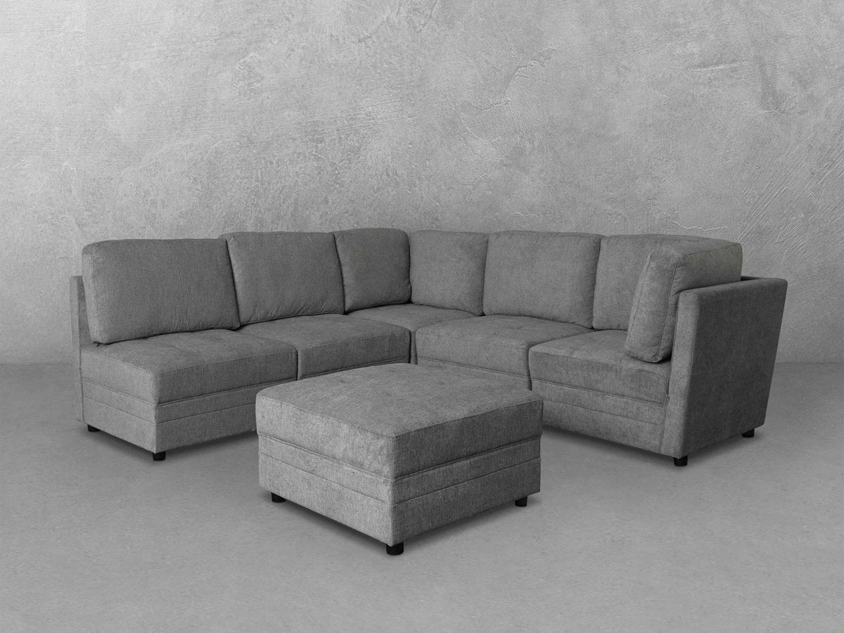 Brentwood 6-pc Fabric Modular Sectional - Dark Gray