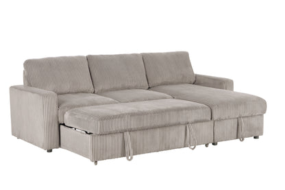 Haven Corduroy 2-pc Reversible Sleeper Sectional with Storage Chaise, Beige