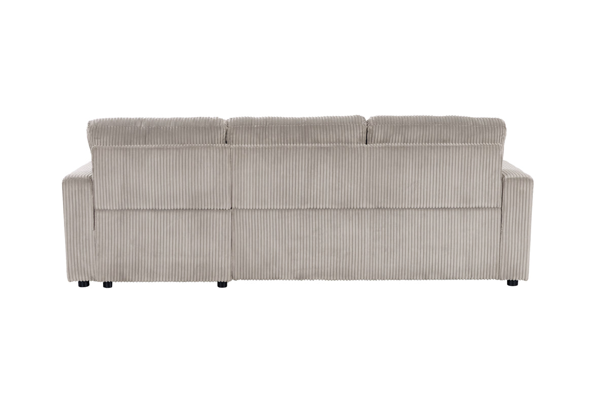 Haven Corduroy 2-pc Reversible Sleeper Sectional with Storage Chaise, Beige