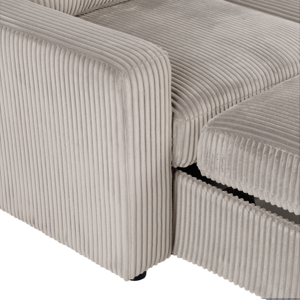 Haven Corduroy 2-pc Reversible Sleeper Sectional with Storage Chaise, Beige