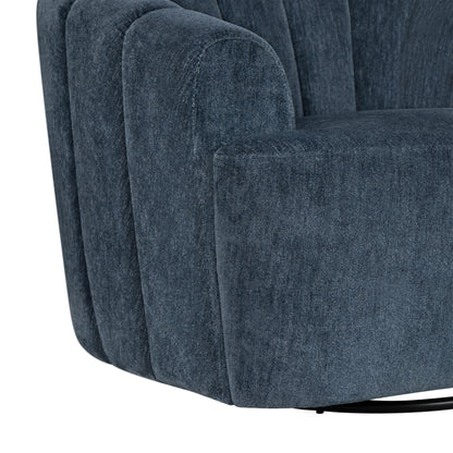 Burke Fabric Swivel Chair, Blue