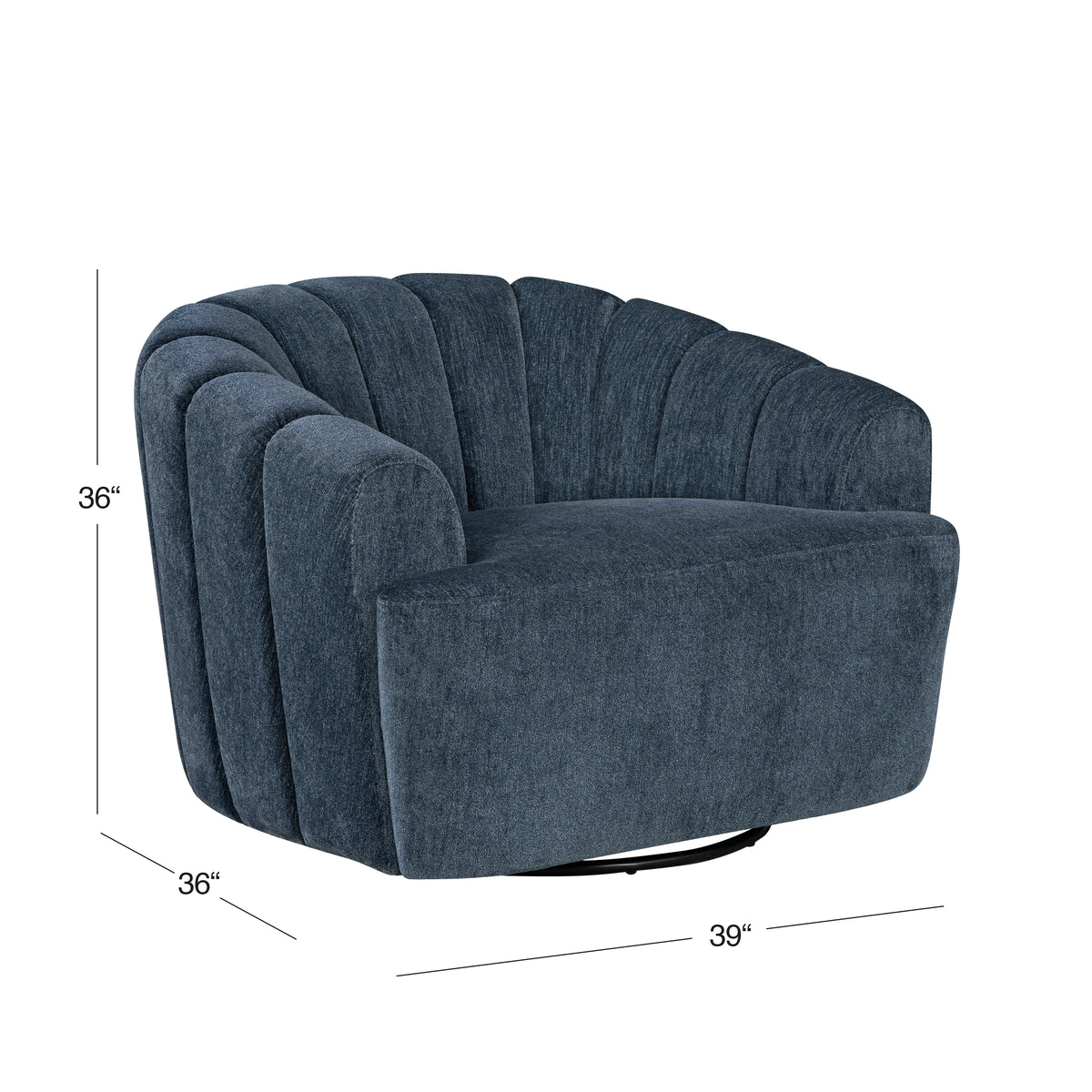 Burke Fabric Swivel Chair, Blue