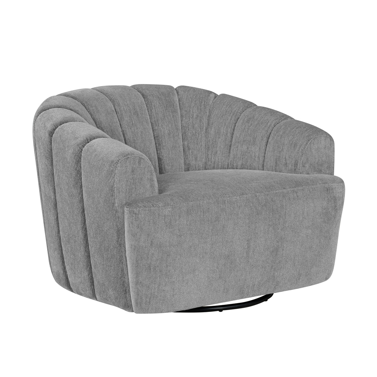 Burke Fabric Swivel Chair, Gray