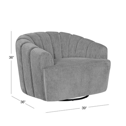 Burke Fabric Swivel Chair, Gray