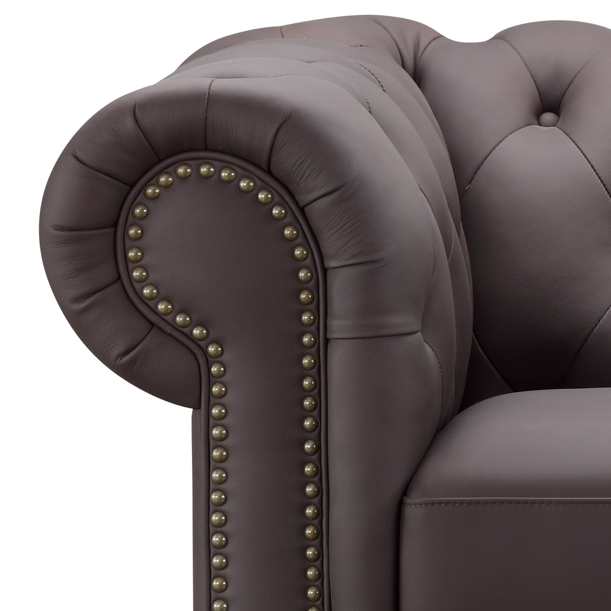 Culver Leather Chesterfield Sofa, Brown