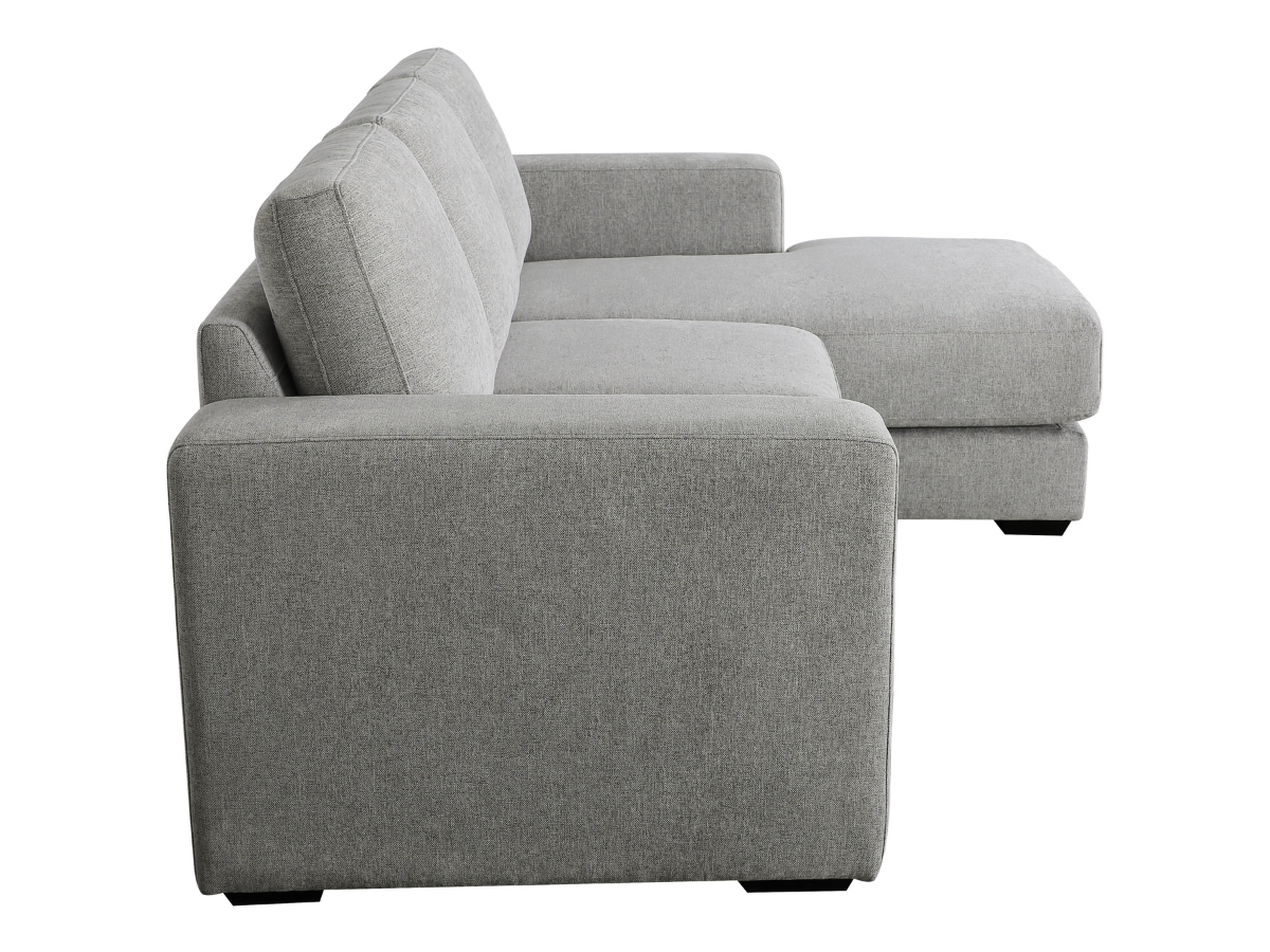 Elliot Fabric Sofa Chaise Sectional - Light Gray