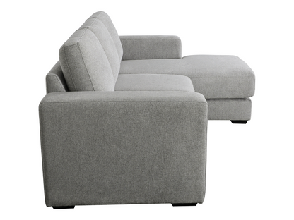 Elliot Fabric Sofa Chaise Sectional - Light Gray