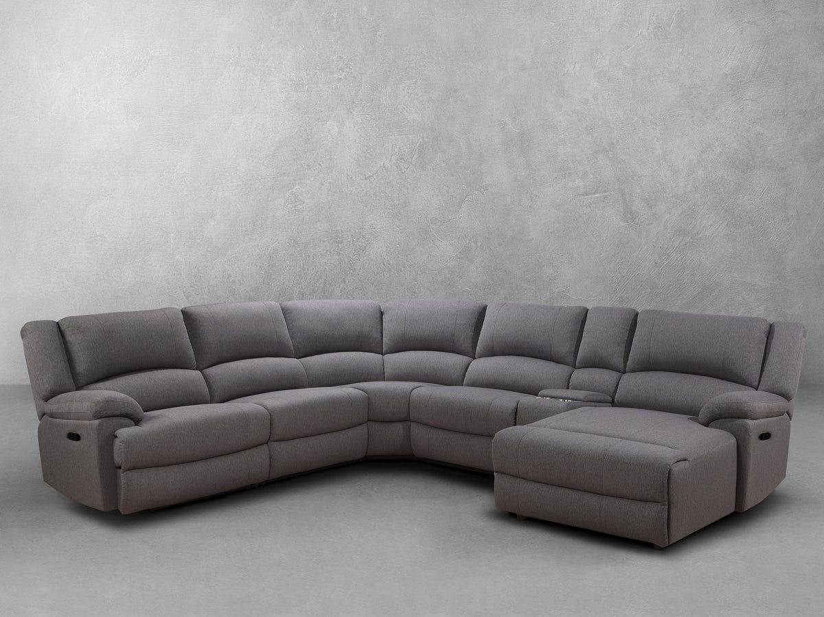 Fletcher Stain-Resistant Fabric Reclining 6 pc Sectional