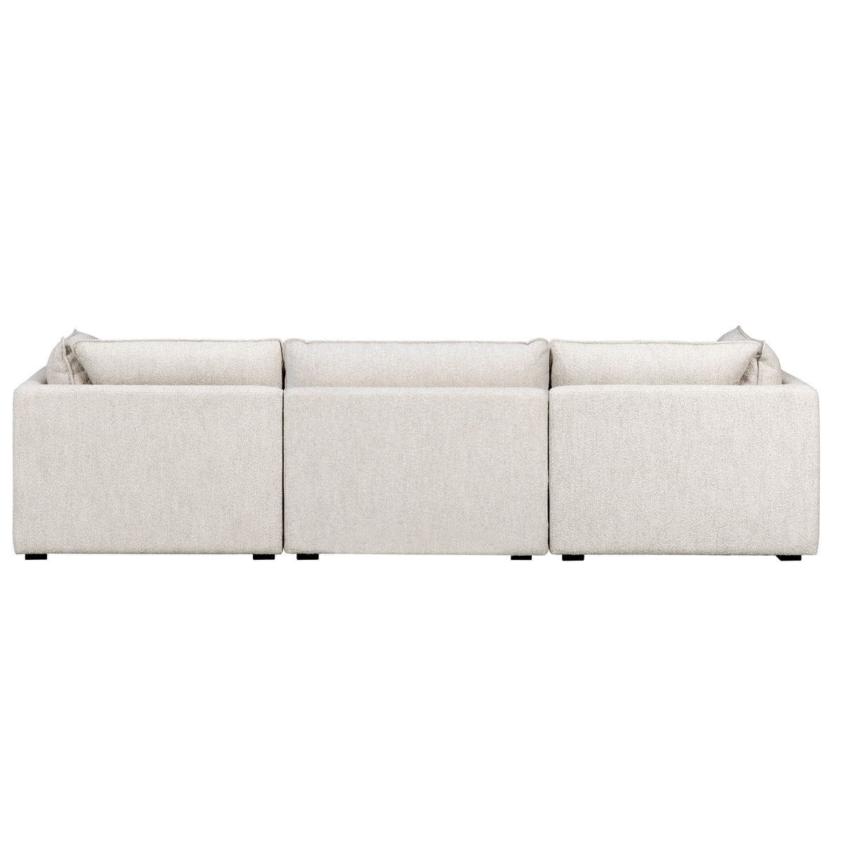 Luxe Boucle Fabric 4pc Sectional, Oat