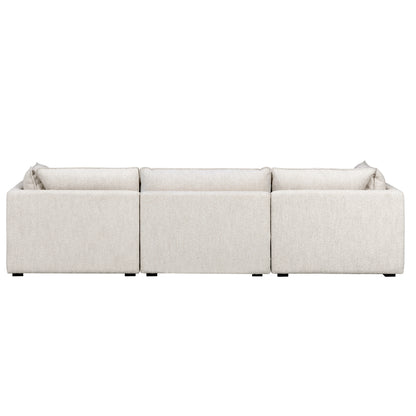 Luxe Boucle Fabric 4pc Sectional, Oat