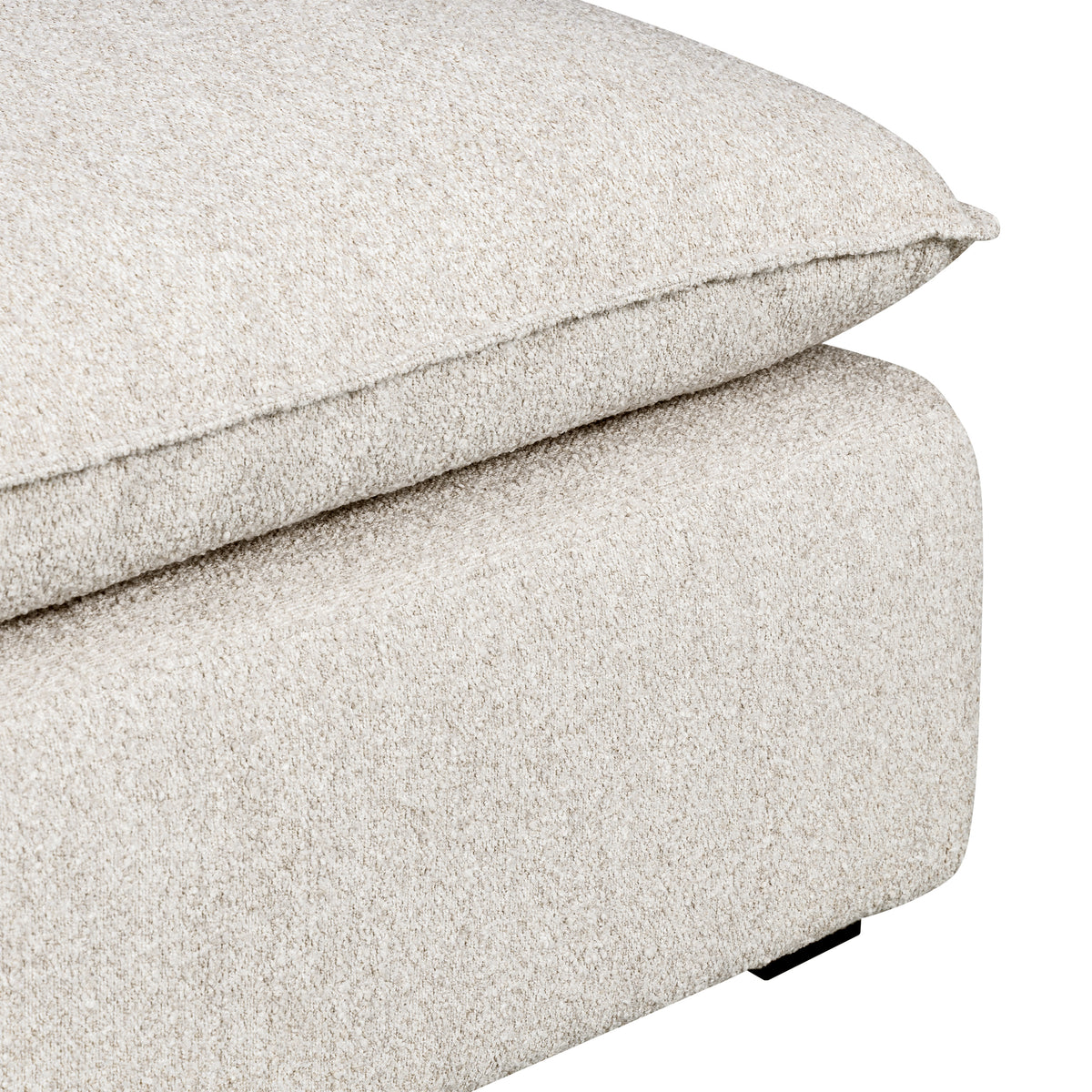 Luxe Boucle Ottoman, Oat
