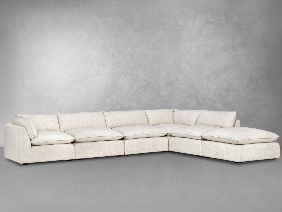 Luxe Boucle 6pc L-Shaped Sectional, Oat