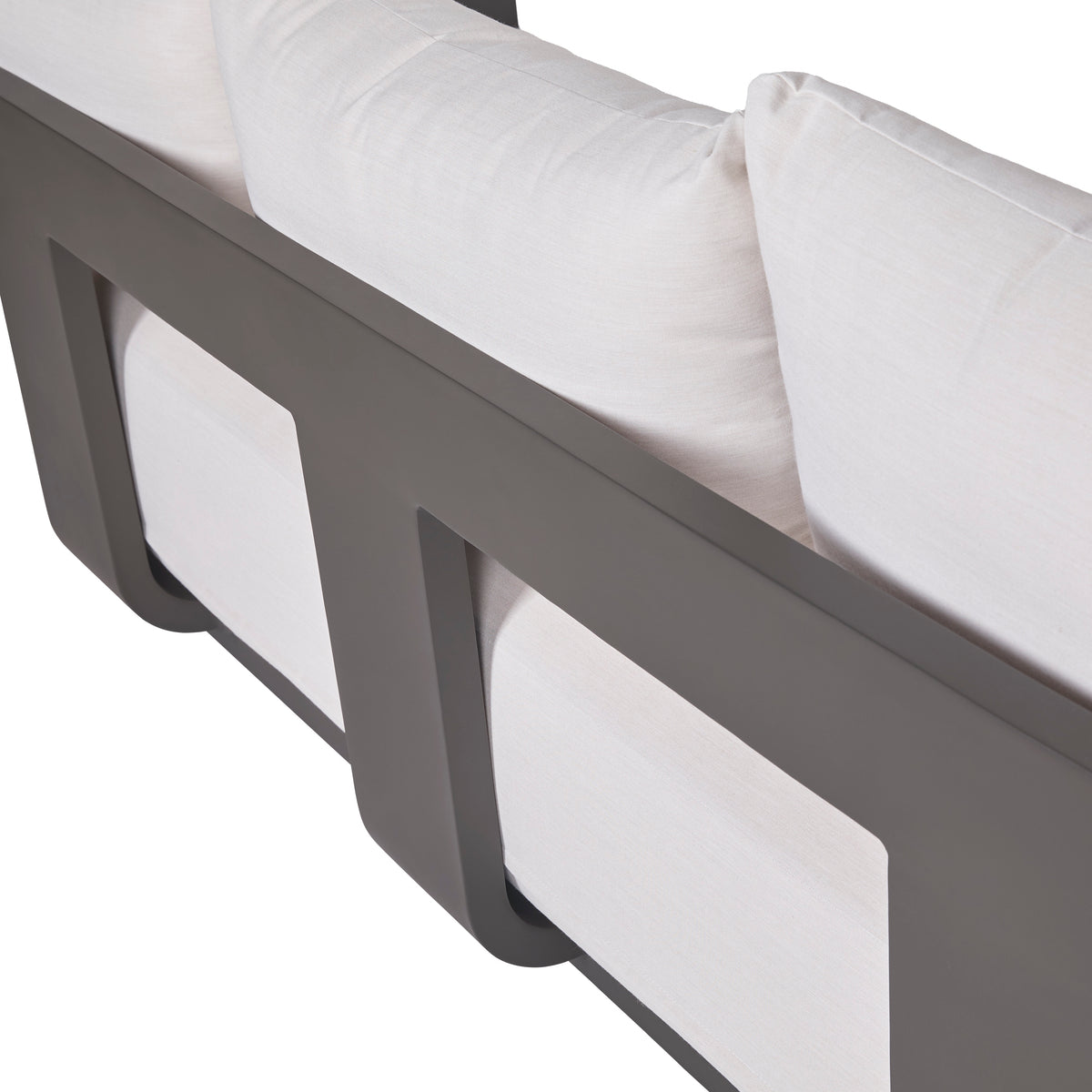Sedona Outdoor Sofa, Sunbrella Cast Pumice And Bronze Aluminum