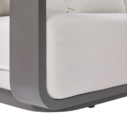 Sedona Outdoor Sofa, Sunbrella Cast Pumice And Bronze Aluminum