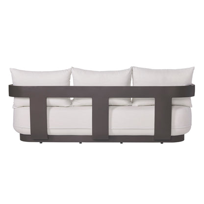 Sedona Outdoor Sofa, Sunbrella Cast Pumice And Bronze Aluminum