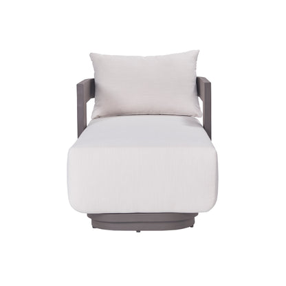 Sedona Outdoor Chaise Lounger, Sunbrella Cast Pumice And Bronze Aluminum