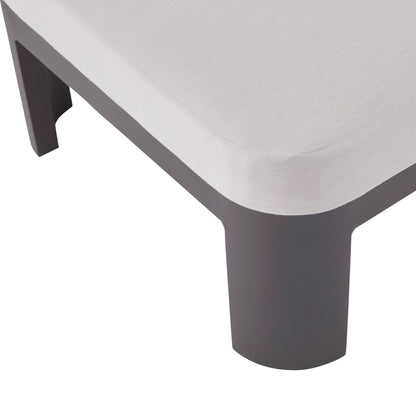 Sedona Outdoor Coffee Table, Sunbrella Cast Pumice And Bronze Aluminum